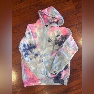 Forever 21 Womens Hoodie Sweatshirt S Oversized Tie Dye Retro Y2K Streetwear